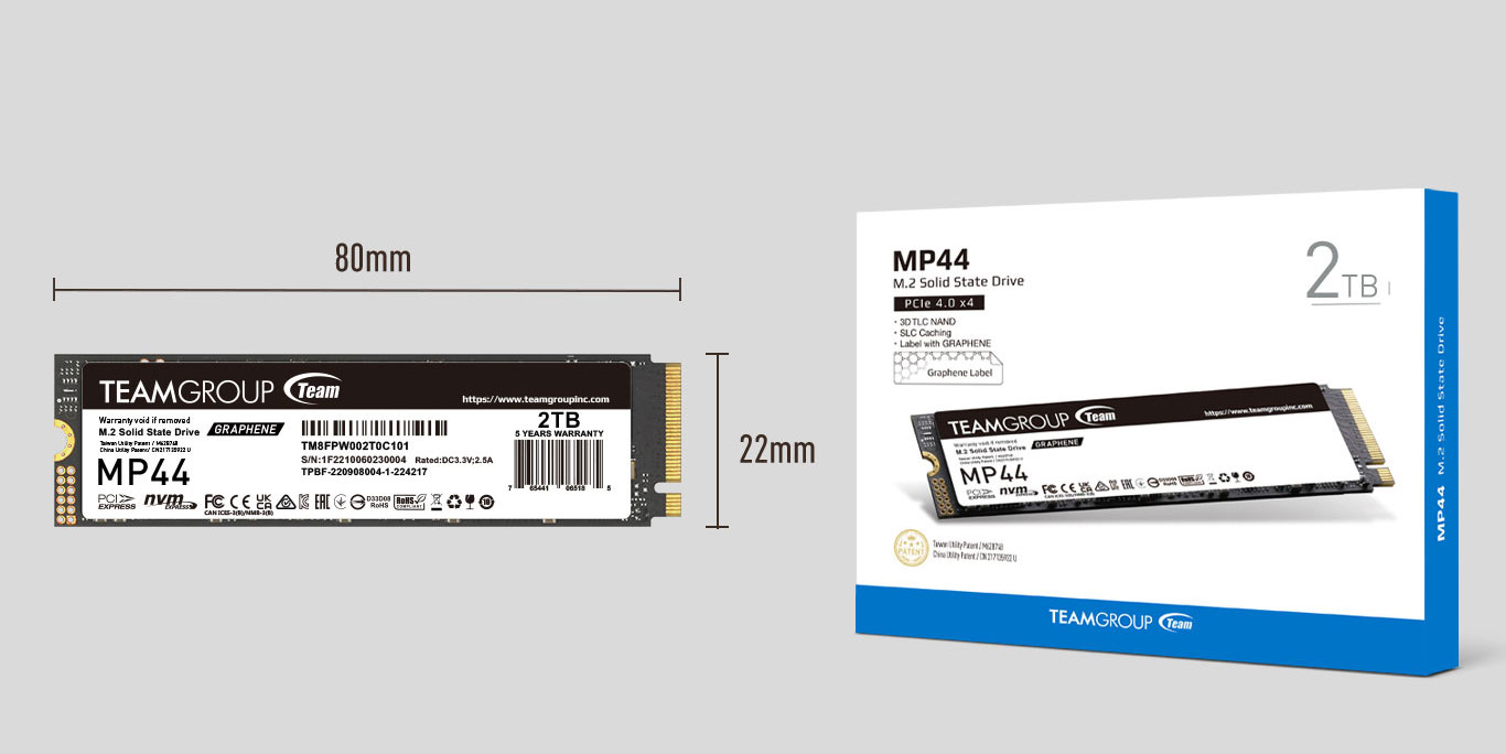 Team Group MP44 M.2 2280 4TB PCIe 4.0 x4 with NVMe Laptop